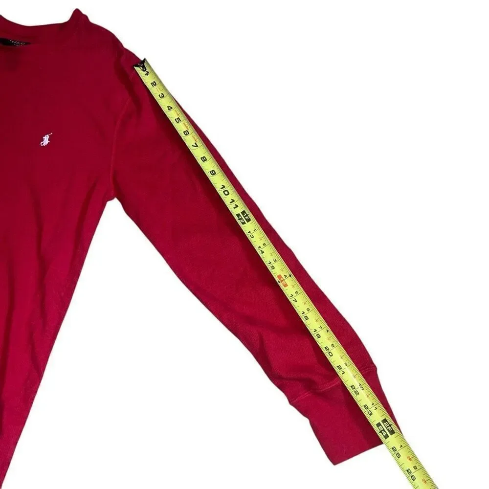 POLO RALPH LAUREN Men’s Red Knitted Long Sleeve Sleepwear Shirt Size L
